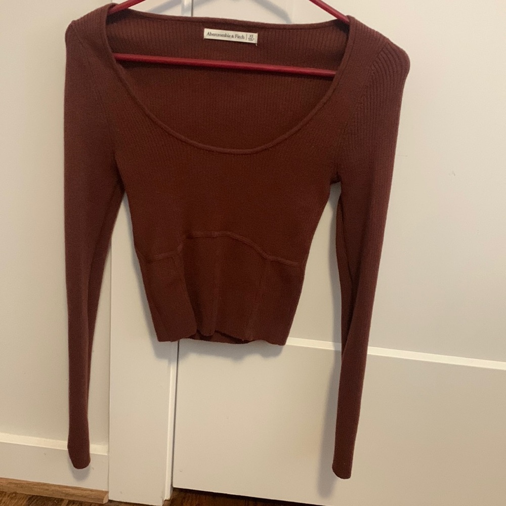Brown Abercrombie corset sweater